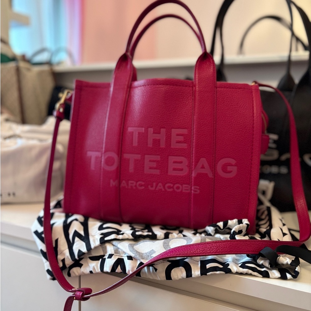 Marc Jacobs Hot Pink Leather Tote Bag